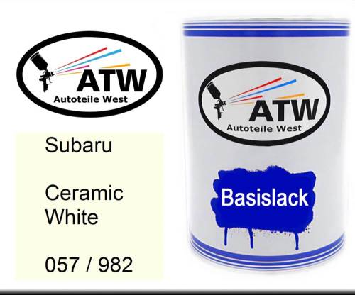 Subaru, Ceramic White, 057 / 982: 500ml Lackdose, von ATW Autoteile West.